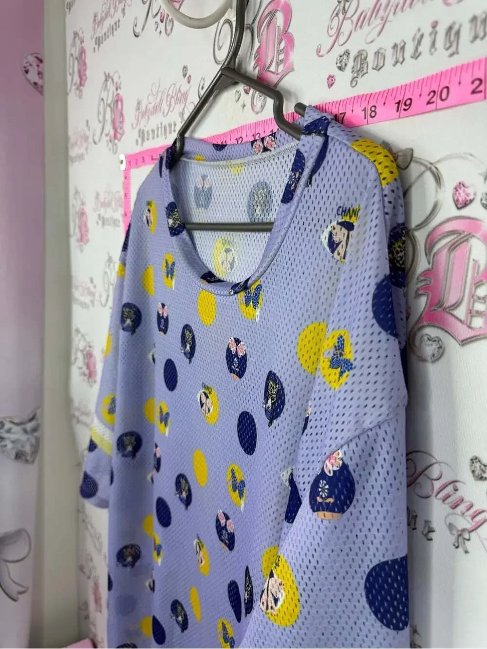 Lining jersey shirt polka dot animal print butterfly’s purple blue yellow